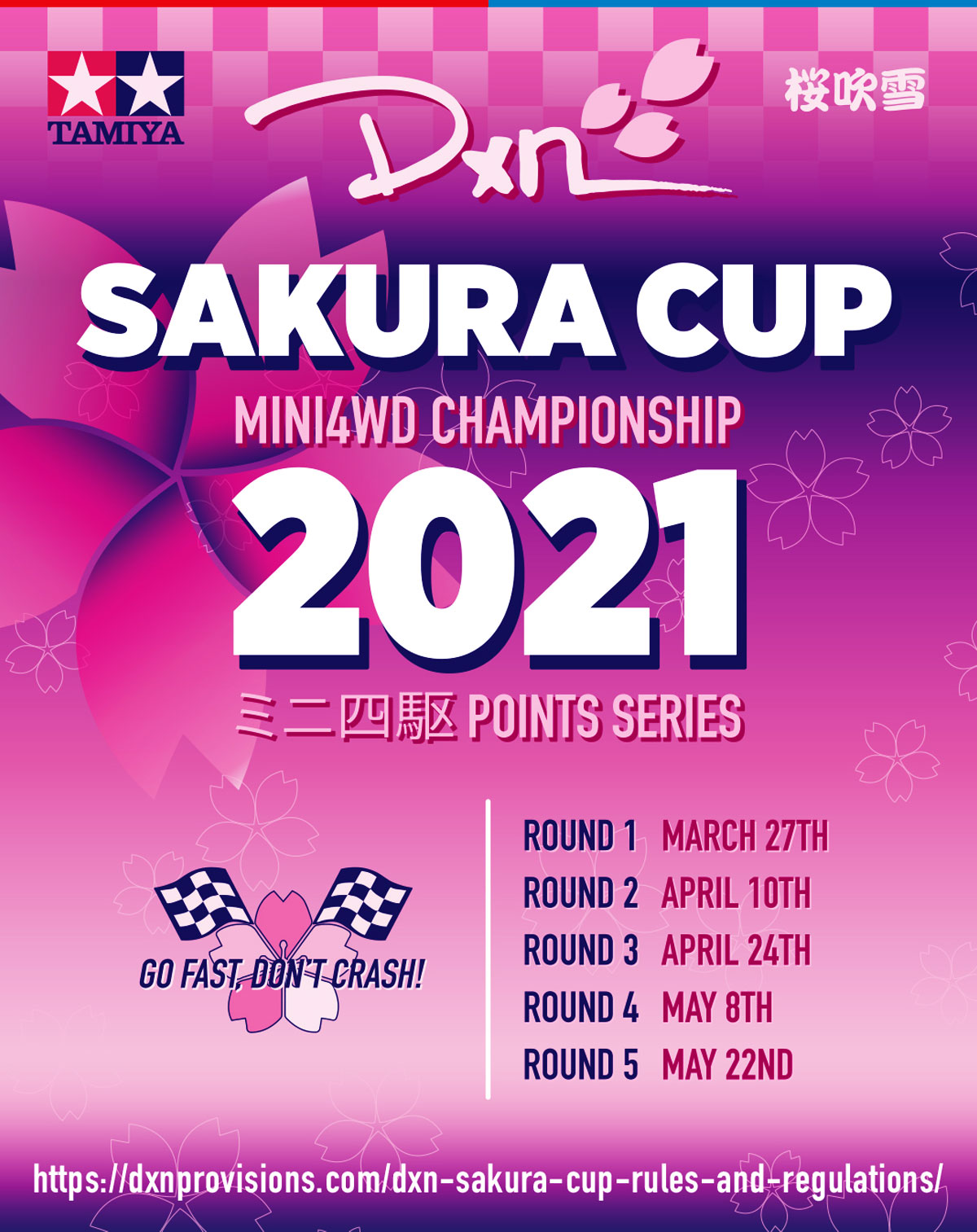 Dxn Sakura Cup Mini 4wd 21 Points Series Sponsored By Tamiya Tamiya Usa
